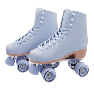 BRAND NEW ‼️Light Blue Roller Skates, Black Helmet and Protection Pads